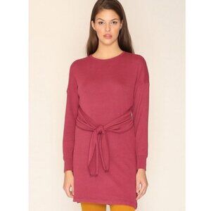 Pepaloves Tie Front Sweatshirt Dress M